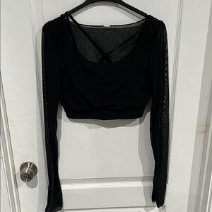 ALO Yoga Black Mesh Crop Top